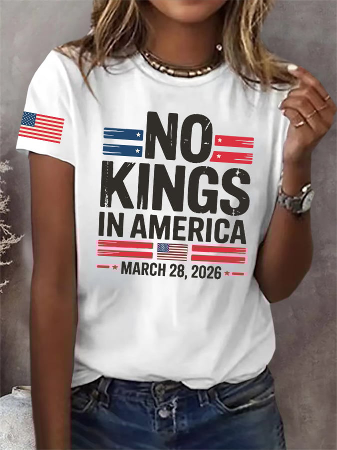 🔥Buy 3 Get 15% Off🔥Retro No Kings In America March 28 2026 Print T-Shirt