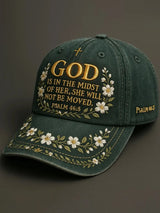 God Is In Her, She Will Not Be Shaken Faith Art Print Hat