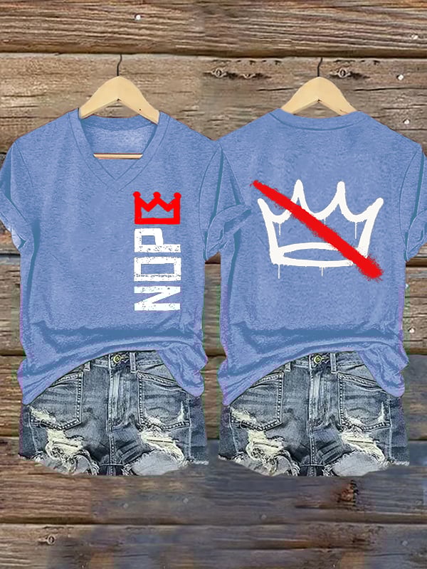 🔥Buy 3 Get 15% Off🔥Women's  Nope, No Kings In America Print T-shirt