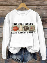 🔥Buy 3 Get 15% Off🔥Women's Retro Same Shit Different Hat Print Sweatshirt