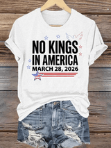 🔥Buy 3 Get 15% Off🔥Women's  NO KINGS IN AMERICA  Print  T-Shirt