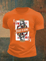 Men's  Jesus Is King Christian  Print T-Shirt