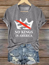🔥Buy 3 Get 15% Off🔥V-neck Women's no kings in America Printed Casual T-Shirt