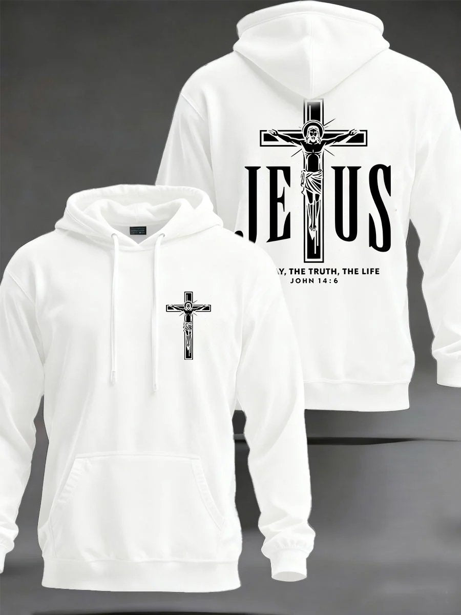 Men'S "The Way, The Truth, The Life" Faith Print Hooded Sweatshirt
