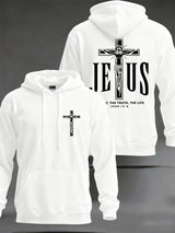 Men'S "The Way, The Truth, The Life" Faith Print Hooded Sweatshirt