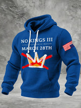 🔥Buy 3 Get 15% Off🔥Men's Retro No Kings III 50 State Nationwide Protest March 28th Print Hoodie