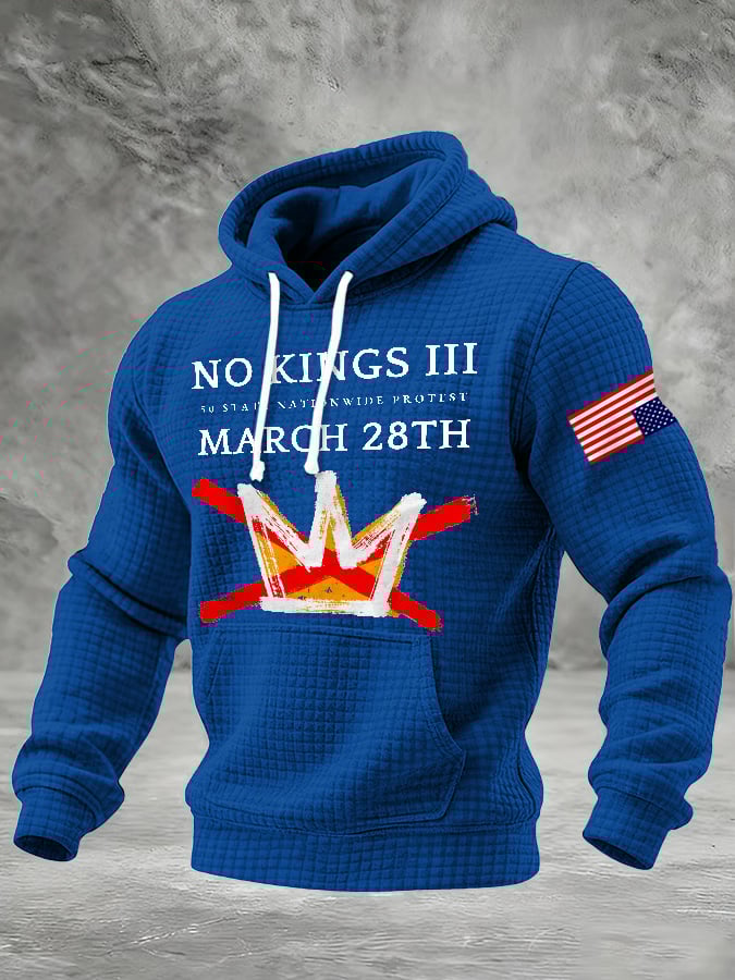 🔥Buy 3 Get 15% Off🔥Men's Retro No Kings III 50 State Nationwide Protest March 28th Print Hoodie