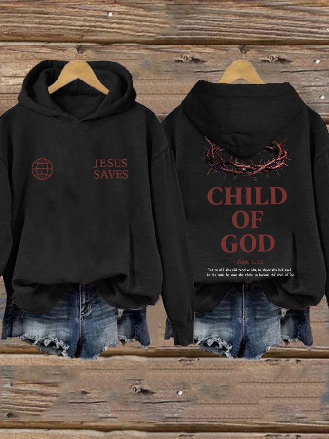 Women'S Casual “To all who believed in his name, he gave the right to become children of God.” Faith Print Hoodie