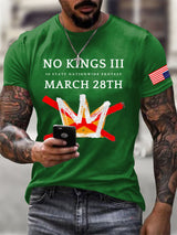 🔥Buy 3 Get 15% Off🔥Men's Retro No Kings III 50 State Nationwide Protest March 28th Print T-Shirt