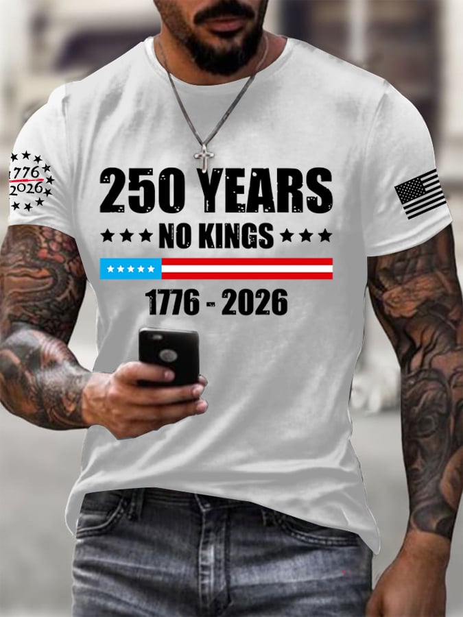 🔥Buy 3 Get 15% Off🔥Men's No Kings In America Print T-shirt