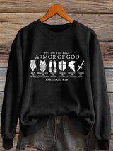 Women'S Casual Faith "Put On The Full Armor Of God" Print Sweatshirt