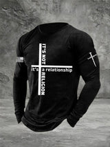 Men's It's a Relationship, Not Religion Printed T-Shirt
