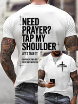 Men'S Casual "Let'S Pray" Faith Print T-Shirt