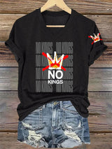 🔥Buy 3 Get 15% Off🔥V-Neck Retro No Kings In America Print T-Shirt