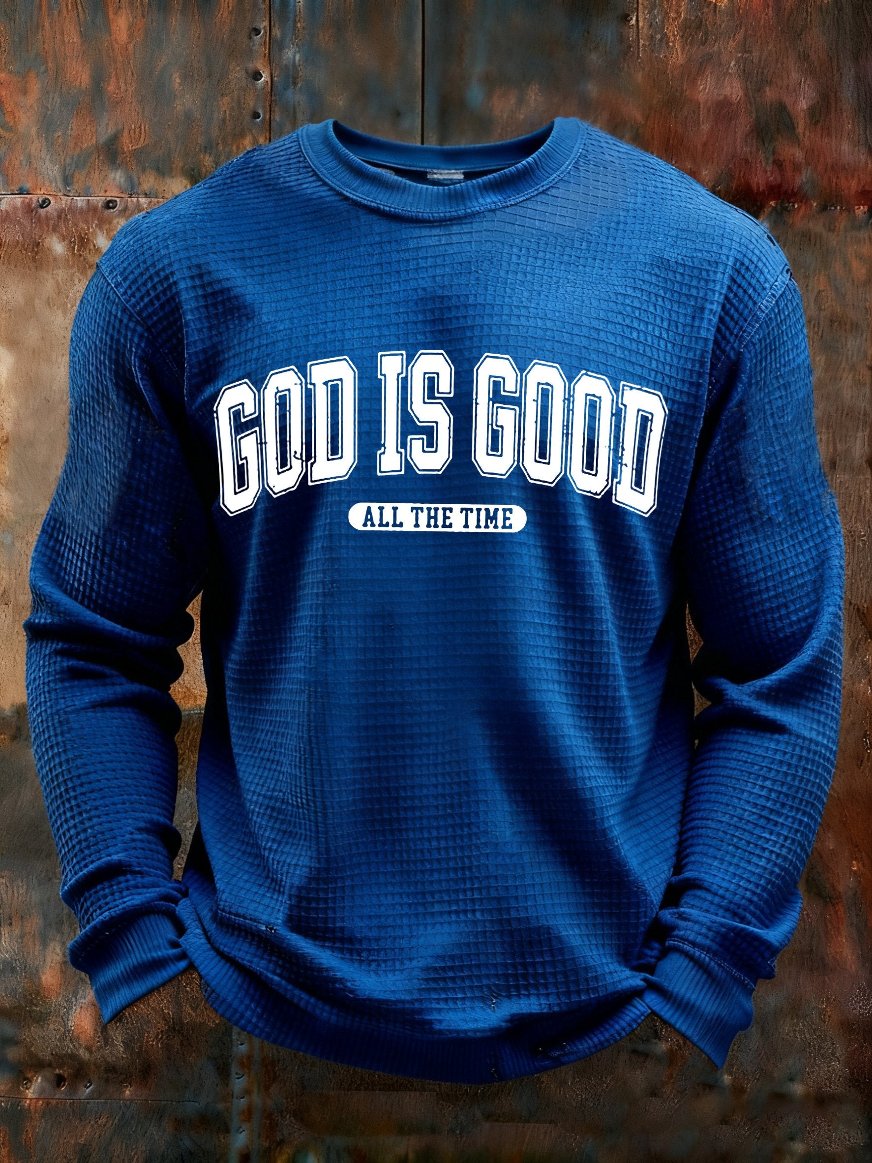 Men's God Is Good All The Time Printed Casual Long-Sleeved Top