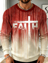 Men's Faith Printed Casual Long-Sleeved Top