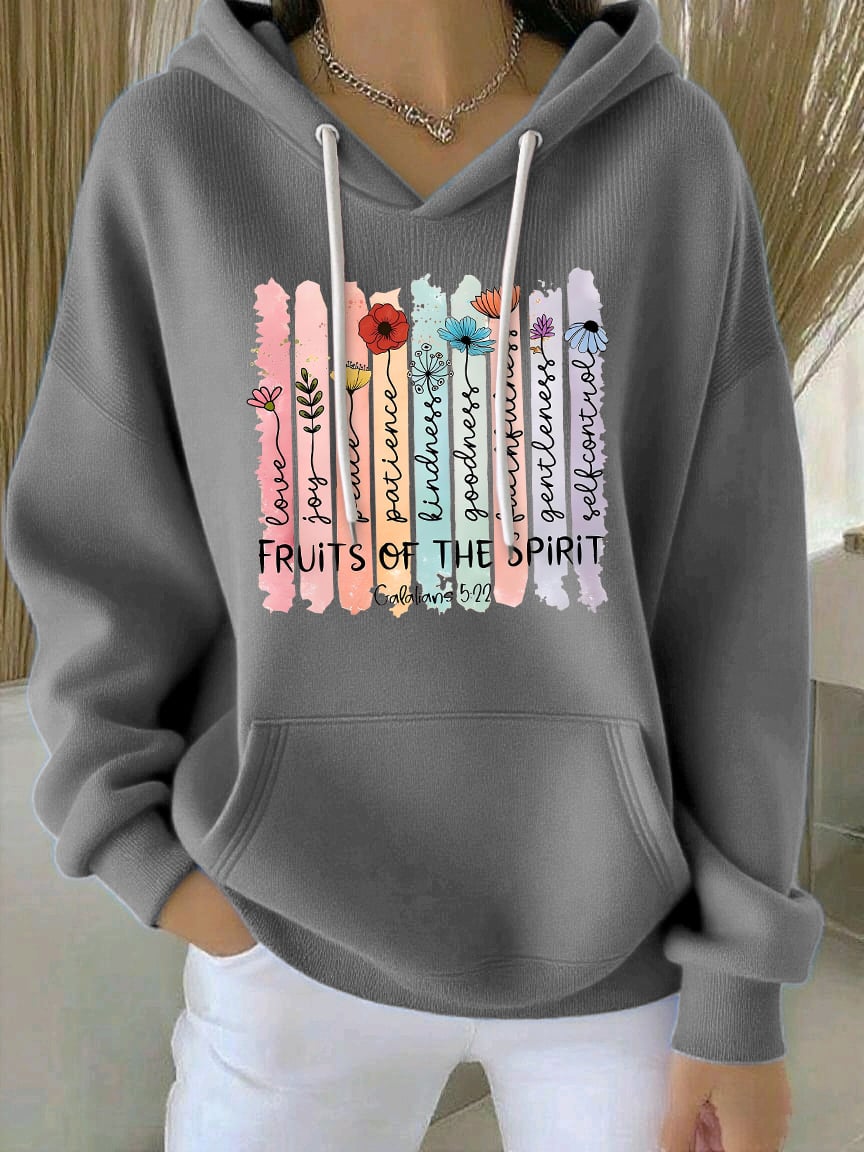 Women's Faith Print Casual Hoodie