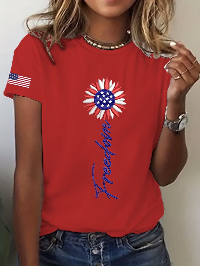 Women's Sunflower "Freedom" Printed T-Shirt