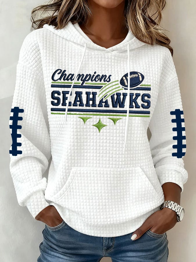 Women's Football Print Hoodie Sweatshirt