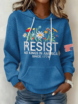 🔥Buy 3 Get 15% Off🔥Retro Resist No Kings In America Since 1776 Print Hoodie