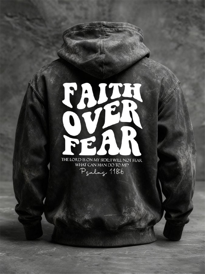 🔥Buy 3 Get 15% Off🔥Men's Faith Over Fear Vintage Hoodie