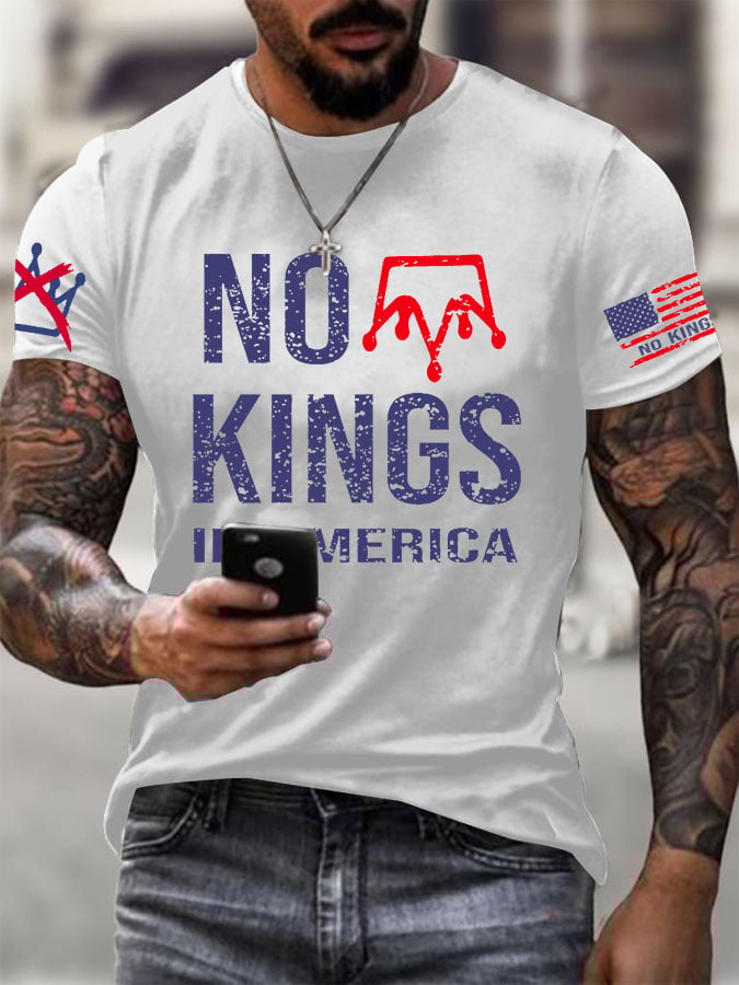 🔥Buy 3 Get 15% Off🔥Men's No Kings In America Print T-shirt