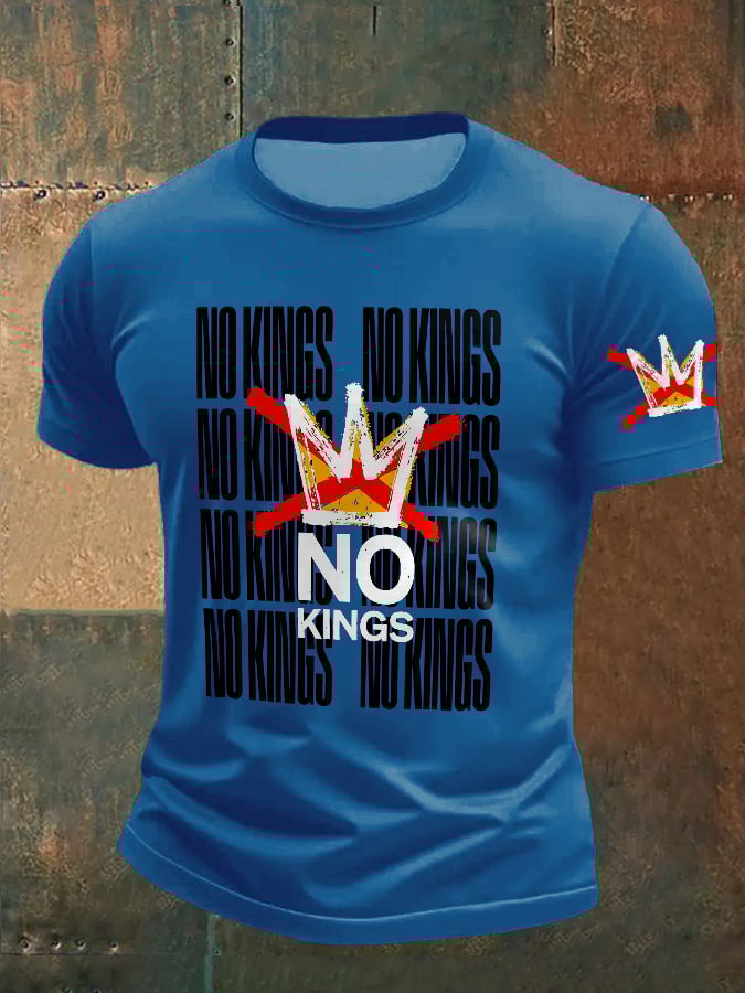 🔥Buy 3 Get 15% Off🔥Men's Retro No Kings In America Print T-Shirt