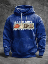 🔥Buy 3 Get 15% Off🔥Men'S Retro Same Shit Different Hat Print Casual Hoodie