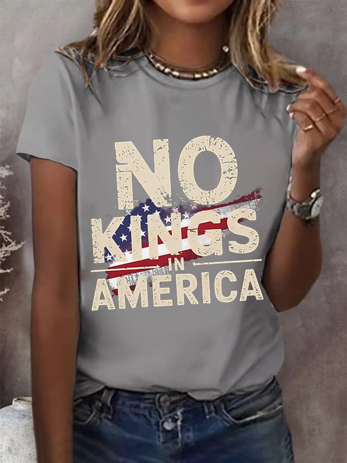 🔥Buy 3 Get 15% Off🔥Women's  America has No Kings Printed Casual T-Shirt