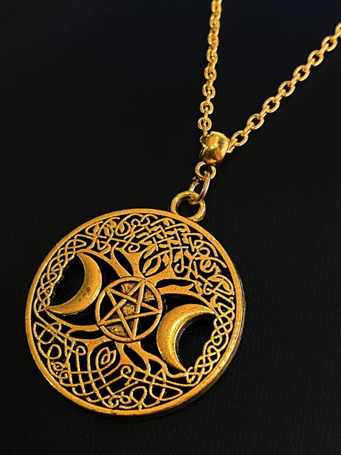 North American Tree of Life Moon Symbol Faith Necklace