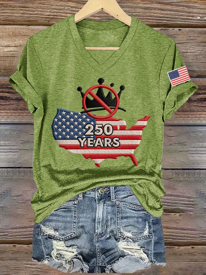 🔥Buy 3 Get 15% Off🔥Women's No Kings In America Print V Neck T-shirt