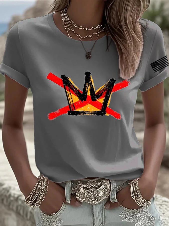 🔥Buy 3 Get 15% Off🔥Women's No Kings Printed Casual T-shirt