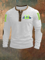 Men's Rugby Print Henley Top
