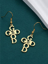 Faith Cross Letter Design Earrings