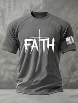 Men's Faith Print Round Neck T-Shirt