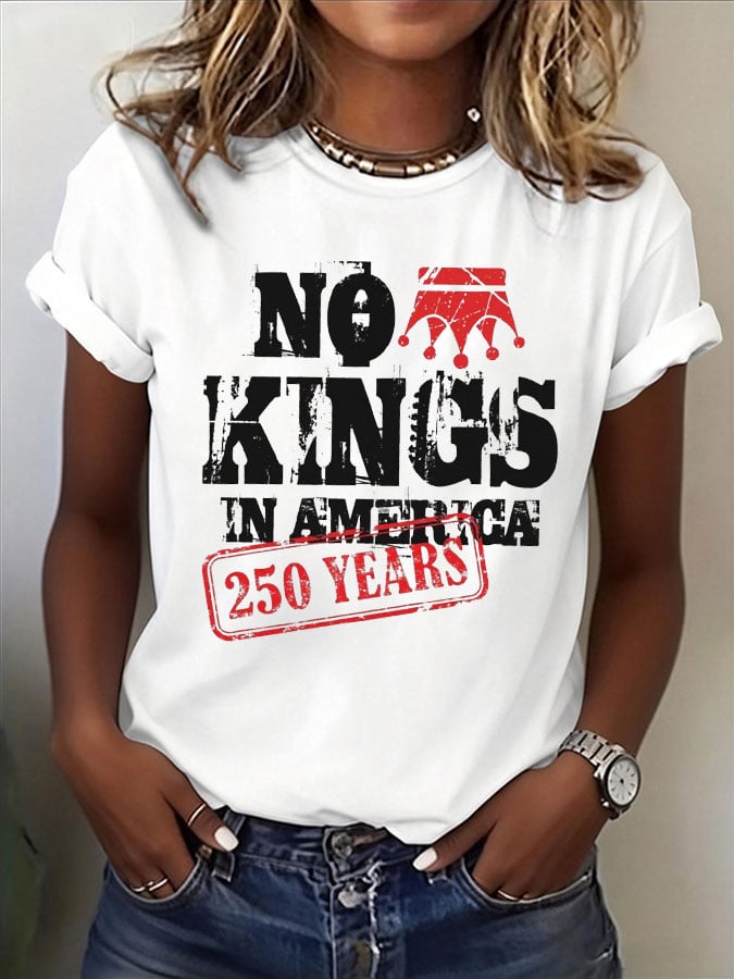 Women's No Kings Print T-Shirt