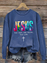 Women'S JESUS THE WAY. THE TRUTH. THE LIFE Print Sweatshirt