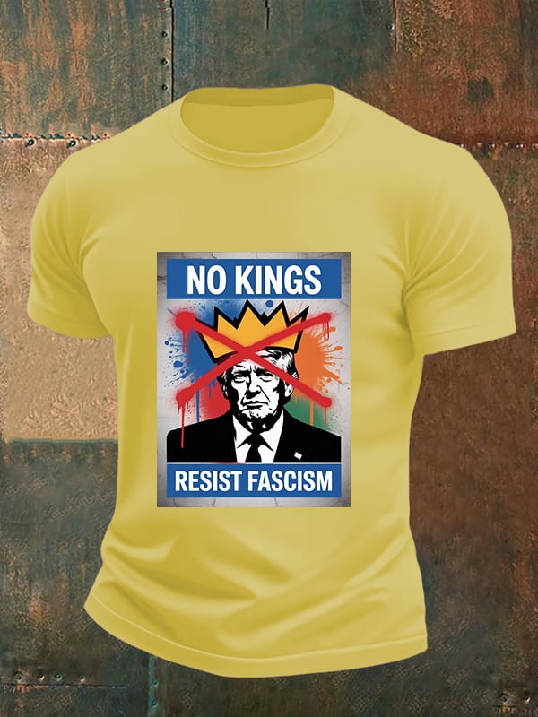 🔥Buy 3 Get 15% Off🔥Men's   NO KINGS RESIST FASCISM T-shirt