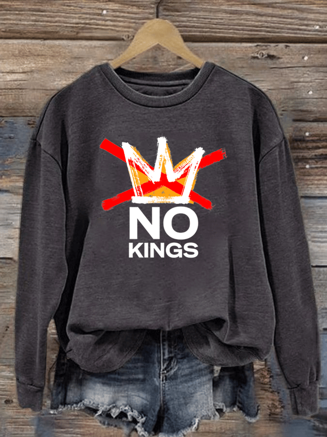 🔥Buy 3 Get 15% Off🔥Women's  America has No Kings Printed Casual Sweatshirt