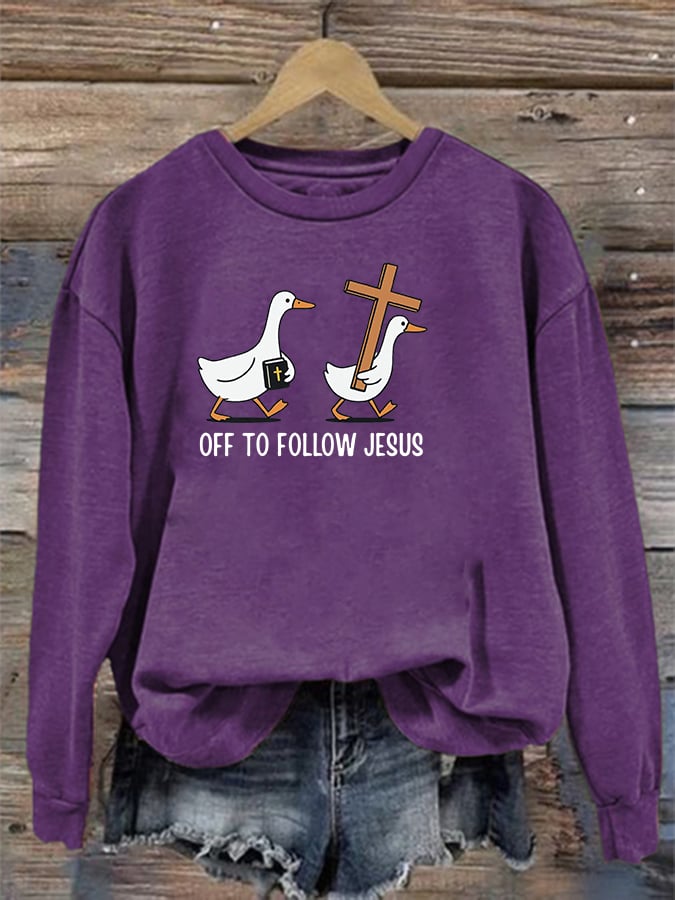 Women's   OFF TO FOLLOW JESUS  printed Sweatshirt