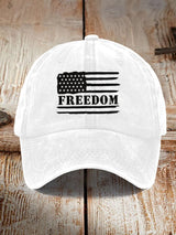 Unisex Freedom American Flag Print Baseball Cap